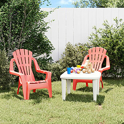 Maison Chic Lot de 2 Chaises de jardin,Fauteuil d'extérieur pour enfants rouge 37x34x44 cm PP -MN82850