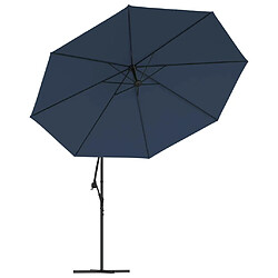 Avis vidaXL Parasol de jardin en porte-à-faux 3,5 m bleu