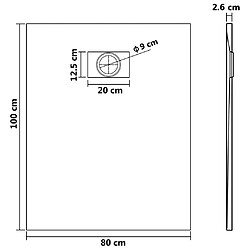 vidaXL Bac de douche SMC Blanc 100 x 80 cm pas cher