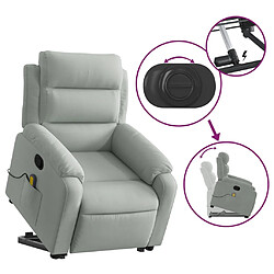 Acheter vidaXL Fauteuil de massage inclinable Gris clair Velours