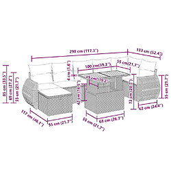 vidaXL Salon de jardin avec coussins 5 pcs beige résine tressée acacia pas cher