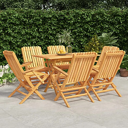 Salle à dîner de jardin 7 pcs,Table et chaise à manger Bois de teck solide -MN21526