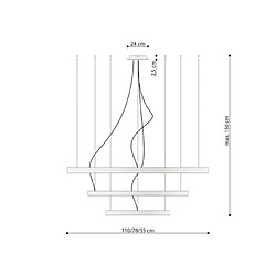 Acheter Luminaire Center Suspension LED Rio Aluminium Or