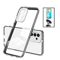 PHONECARE Kit Coque 360 Airbag Anti-Drop Caméra Protection + Support Magnétique de Voiture pour Samsung Galaxy A04s - Transparent