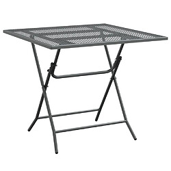 vidaXL Table de jardin 80x80x72 cm Maille métallique Anthracite