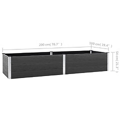 vidaXL Lit surélevé de jardin 200x100x54 cm WPC Gris pas cher