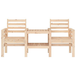 Avis Maison Chic Banc de jardin 2 places | Banquette de jardin avec table | Chaise Relax bois de pin massif -MN83755