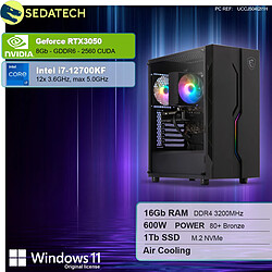 Sedatech PC Gamer • Intel i7-12700KF • RTX3050 • 16Go RAM • 1To SSD M.2 • Windows 11