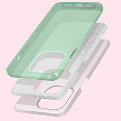 Avis Avizar Coque iPhone 14 Paillette Amovible Silicone Semi-rigide Vert