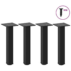 vidaXL Pieds de table basse 4 pcs noir 42-44 cm acier