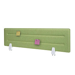 Decoshop26 Cloison pour bureau panneau d'affichage d'isolation phonique 100 x 30 cm en tissu vert 04_0006439