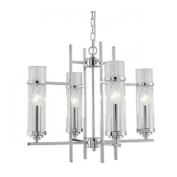 Searchlight Suspension 4 ampoules Milo, en chrome et verre