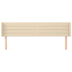 Avis Maison Chic Tête de lit scandinave avec oreilles,meuble de chambre Crème 203x16x78/88 cm Tissu -MN21574