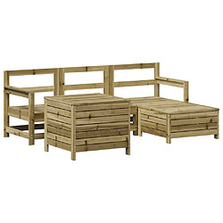 vidaXL Salon de jardin 5 pcs bois de pin imprégné