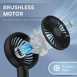 Mini Ventilateur Portable, Ventilateur à Main Petit Ventilateur avec Base/Angle Réglable/Ventilateur de Poche à 3 Vitesses pour Bureau, Maquillage, Voyage , Shopping, Extérieur-Noir pas cher