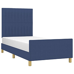 Avis Maison Chic Lit adulte - Cadre Structure de lit avec tête de lit Contemporain Bleu 100 x 200 cm Tissu -MN33227