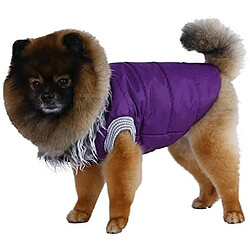 Doggy dolly W167 Veste pour chien avec col en fourrure synthétique Violet pas cher