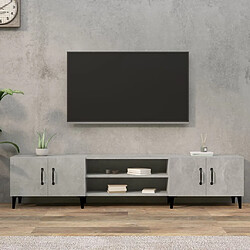 vidaXL Meuble TV gris béton 180x31,5x40 cm bois d'ingénierie