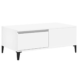 Maison Chic Table basse,Table Console Table d'appoint, Table pour salon Blanc 90x50x36,5 cm Bois d'ingénierie -MN34229