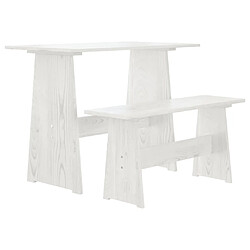 vidaXL Table à manger avec banc REINE blanc bois de pin solide