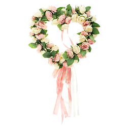 Coeur soie artificielle rose fleur couronne guirlande de mariage décoration rose