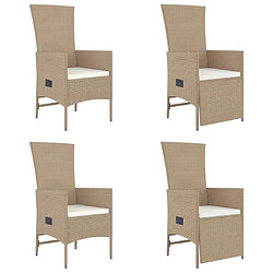 Acheter Ensemble salle à manger de jardin 5 pcs,Table et chaise à dîner d'extérieur Beige poly rotin -MN56543