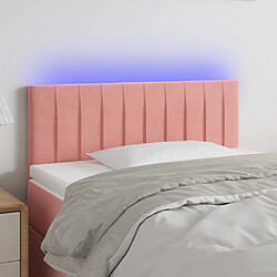 vidaXL Tête de lit à LED Rose 80x5x78/88 cm Velours