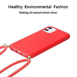 Coque en TPU souple avec sangle multifonction rouge pour votre Apple iPhone 11 6.1 pouces