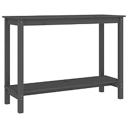 vidaXL Table console Gris 110x40x80 cm Bois massif de pin