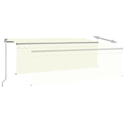 Acheter Maison Chic Auvent manuel rétractable avec store | store extérieurs de porte | Marquise Brise-soleil et LED 4,5x3 m Crème -GKD41621