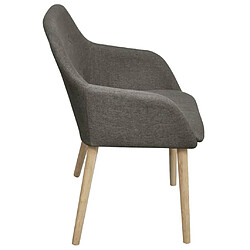 Decoshop26 Lot de 2 chaises de salle à manger cuisine gris clair tissu et chêne massif CDS020502 pas cher