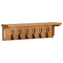 vidaXL Porte-manteau 60x16x16 cm Bois de chêne massif