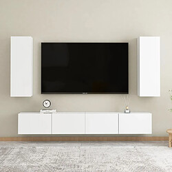 vidaXL Ensemble de meubles TV 4 pcs Blanc Bois d'ingénierie