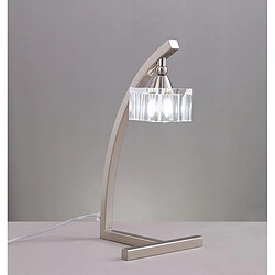 Inspired Lampe de table Cuadrax 1 lumière G9 nickel satiné