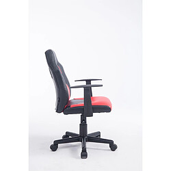 Decoshop26 Fauteuil chaise de bureau pour enfant en synthétique rouge hauteur réglable BUR10184