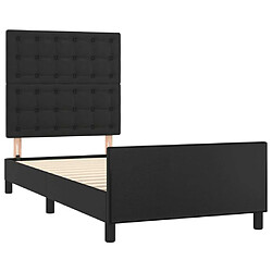 Acheter Maison Chic Lit adulte - Cadre Structure de lit avec tête de lit Contemporain Noir 100x200 cm Similicuir -MN84222