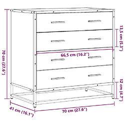 vidaXL Commode noir 70x41x70 cm bois d'ingénierie pas cher