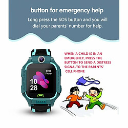 Z6 Montre De Téléphone Pour Enfants Gps Flip Rotation Location Kids Smartwatch Multifunctions Watch Bleu