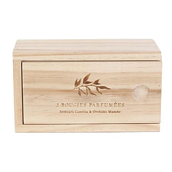 Avis The Home Deco Factory Coffret en bois avec 2 bougies Nature.