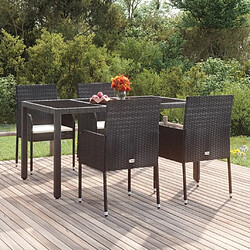 Maison Chic Lot de 4 Chaises de jardin,Fauteuil d'extérieur avec coussins Résine tressée Noir -MN71104