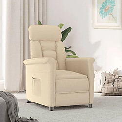 vidaXL Fauteuil inclinable Crème Similicuir daim