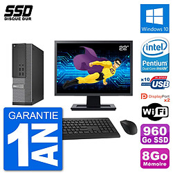 PC Dell 7020 SFF Ecran 22" Intel G3220 RAM 8Go SSD 960Go Windows 10 Wifi - Occasion