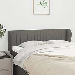 Maison Chic Tête de lit scandinave avec oreilles,meuble de chambre Gris foncé 147x23x78/88 cm Tissu -MN29892