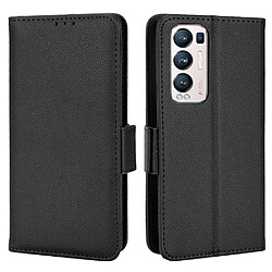 Etui en PU texture litchi, antichoc, noir pour votre Oppo Reno5 Pro + 5G/Find X3 Neo