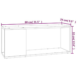 vidaXL Meuble TV Blanc 80x24x32 cm Bois d'ingénierie pas cher