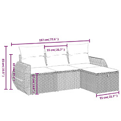 Avis Maison Chic Ensemble de 4 Tables et chaises d'extérieur avec coussins,Salon de jardin gris résine tressée -GKD421641