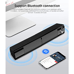 Universal Surround Stéréo Soundbar Subwoofer Bluetooth 5.0 Haut-parleur sans fil Détachable Ordinateur Haut-parleurs Prise en charge du micro et de l'écouteur externes | Haut-parleurs portables (Noir)