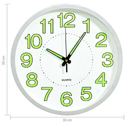 vidaXL Horloge murale lumineuse Blanc 30 cm pas cher