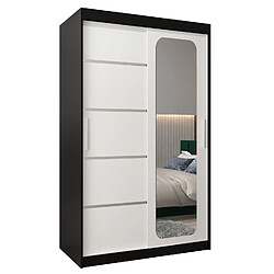 Abiks Meble Armoire PROMO V2 À Portes Coulissantes 200/120/62 2 Portes (Noir/Blanc)