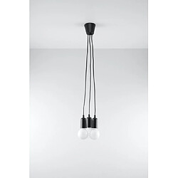 Luminaire Center Suspension DIEGO PVC noir 3 ampoules